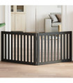 vidaXL Dog Gate Foldable 2 Panels Black 160 cm Poplar Wood