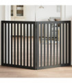 vidaXL Dog Gate Foldable 2 Panels Black 160 cm Poplar Wood