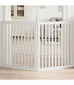vidaXL Dog Gate Foldable 2 Panels White 160 cm Poplar Wood
