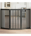 vidaXL Dog Gate Foldable 3 Panels Black 150 cm Poplar Wood