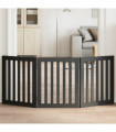 vidaXL Dog Gate Foldable 3 Panels Black 150 cm Poplar Wood