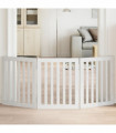 vidaXL Dog Gate Foldable 3 Panels White 150 cm Poplar Wood