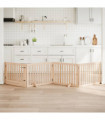 vidaXL Dog Gate with Door Foldable 4 Panels 320 cm Poplar Wood