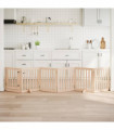 vidaXL Dog Gate with Door Foldable 6 Panels 300 cm Poplar Wood