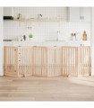 vidaXL Dog Gate with Door Foldable 6 Panels 300 cm Poplar Wood