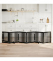 vidaXL Dog Gate with Door Foldable 6 Panels Black 300 cm Poplar Wood