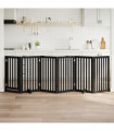 vidaXL Dog Gate with Door Foldable 6 Panels Black 300 cm Poplar Wood