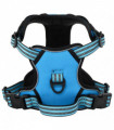 vidaXL Dog Harness with Lead & Collar Adjustable Blue L