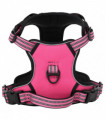 vidaXL Dog Harness with Lead & Collar Adjustable Pink L