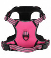 vidaXL Dog Harness with Lead & Collar Adjustable Pink M