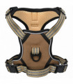 vidaXL Dog Harness with Reflective Stripes Adjustable Brown XL
