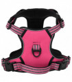 vidaXL Dog Harness with Reflective Stripes Adjustable Pink XL