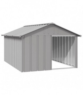 vidaXL Dog House Grey 116.5x153x81.5 cm Galvanised Steel
