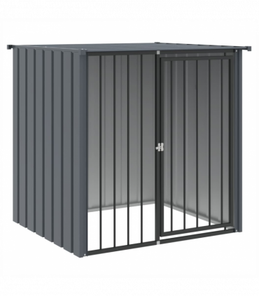 vidaXL Dog House with Roof Black 110x103x109 cm Galvanised Steel