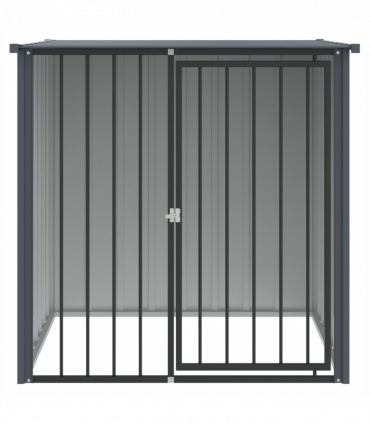 vidaXL Dog House with Roof Black 110x103x109 cm Galvanised Steel