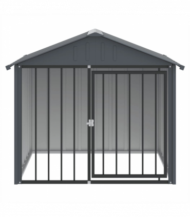vidaXL Dog House with Roof Black 117x103x102 cm Galvanised Steel