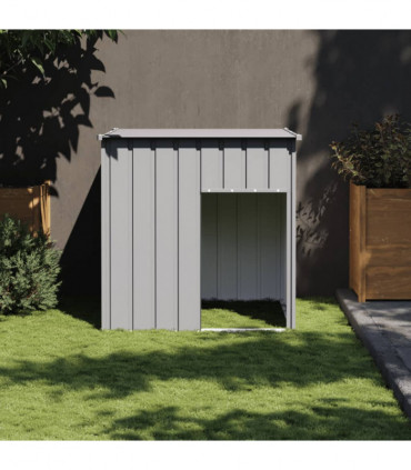 vidaXL Dog House with Roof Light Grey 110x103x109 cm Galvanised Steel