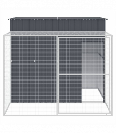 vidaXL Dog House with Run Anthracite 214x253x181 cm Galvanised Steel