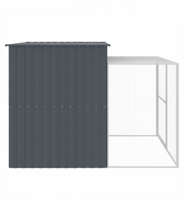 vidaXL Dog House with Run Anthracite 214x253x181 cm Galvanised Steel
