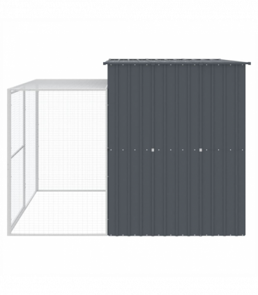 vidaXL Dog House with Run Anthracite 214x253x181 cm Galvanised Steel