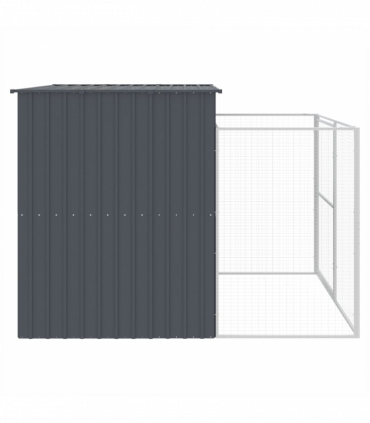 vidaXL Dog House with Run Anthracite 214x253x181 cm Galvanised Steel