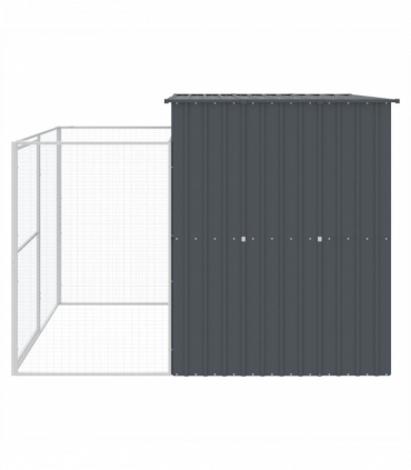 vidaXL Dog House with Run Anthracite 214x253x181 cm Galvanised Steel