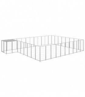 vidaXL Dog Kennel Silver 25.41 m² Steel