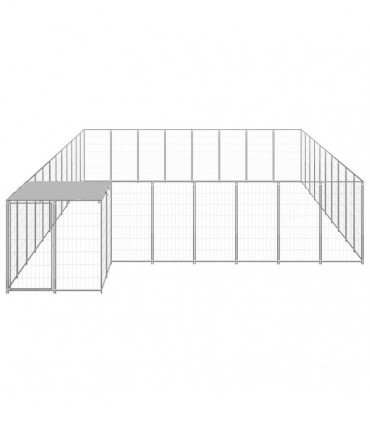 vidaXL Dog Kennel Silver 25.41 m² Steel