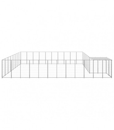 vidaXL Dog Kennel Silver 25.41 m² Steel