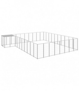 vidaXL Dog Kennel Silver 25.41 m² Steel