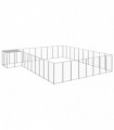 vidaXL Dog Kennel Silver 25.41 m² Steel