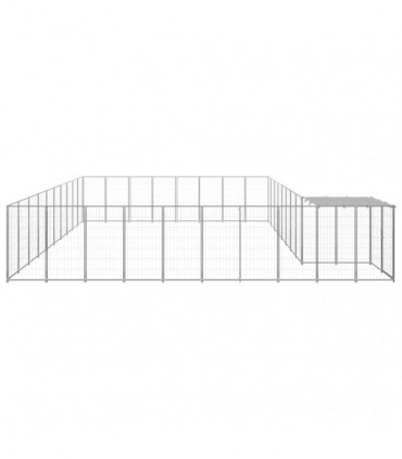 vidaXL Dog Kennel Silver 25.41 m² Steel