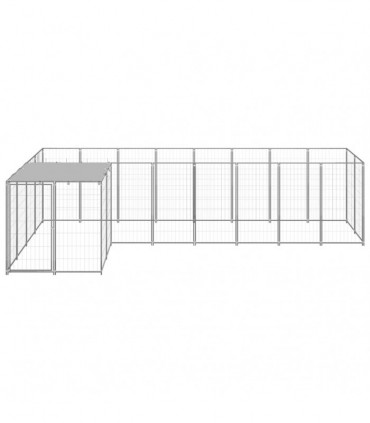 vidaXL Dog Kennel Silver 6.05 m² Steel