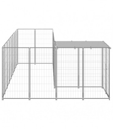 vidaXL Dog Kennel Silver 6.05 m² Steel