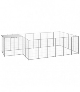 vidaXL Dog Kennel Silver 8.47 m² Steel