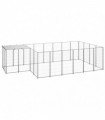 vidaXL Dog Kennel Silver 8.47 m² Steel