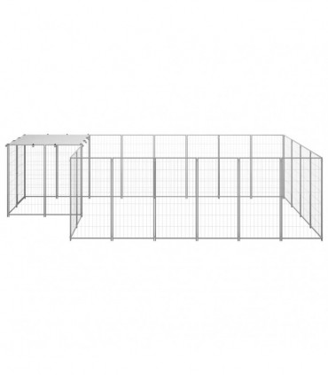 vidaXL Dog Kennel Silver 8.47 m² Steel