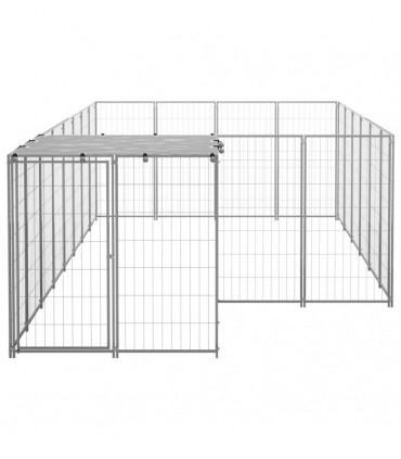 vidaXL Dog Kennel Silver 8.47 m² Steel