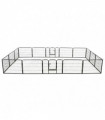 vidaXL Dog Playpen 16 Panels Steel 60x80 cm Black