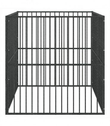 vidaXL Dog Playpen 4 Panel Black Galvanised Steel