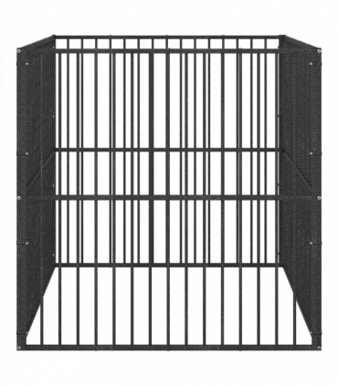 vidaXL Dog Playpen 4 Panel Black Galvanised Steel
