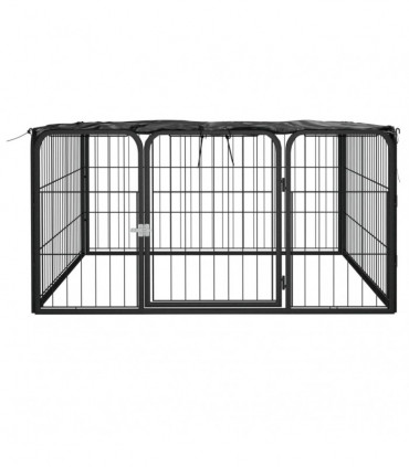vidaXL Dog Playpen 4 Panels Black 100x50 cm Powder-coated Steel