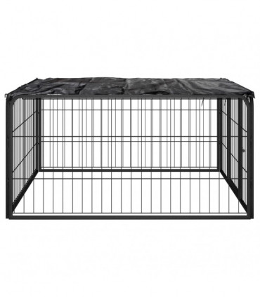 vidaXL Dog Playpen 4 Panels Black 100x50 cm Powder-coated Steel