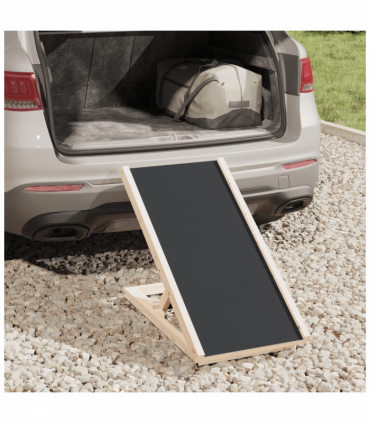 vidaXL Dog Ramp Grey 70x35 cm Solid Wood Fir