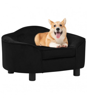 vidaXL Dog Sofa Black 67x47x36 cm Plush