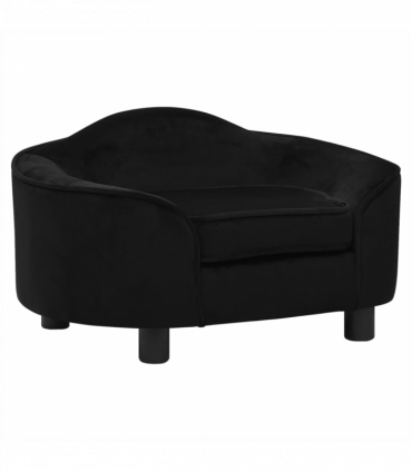 vidaXL Dog Sofa Black 67x47x36 cm Plush