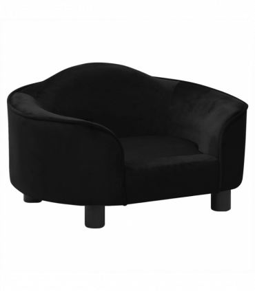 vidaXL Dog Sofa Black 67x47x36 cm Plush