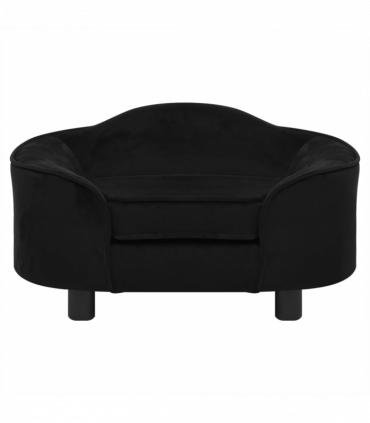 vidaXL Dog Sofa Black 67x47x36 cm Plush
