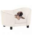 vidaXL Dog Sofa Cream 69x49x40 cm Plush