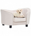 vidaXL Dog Sofa Cream 69x49x40 cm Plush and Faux Leather